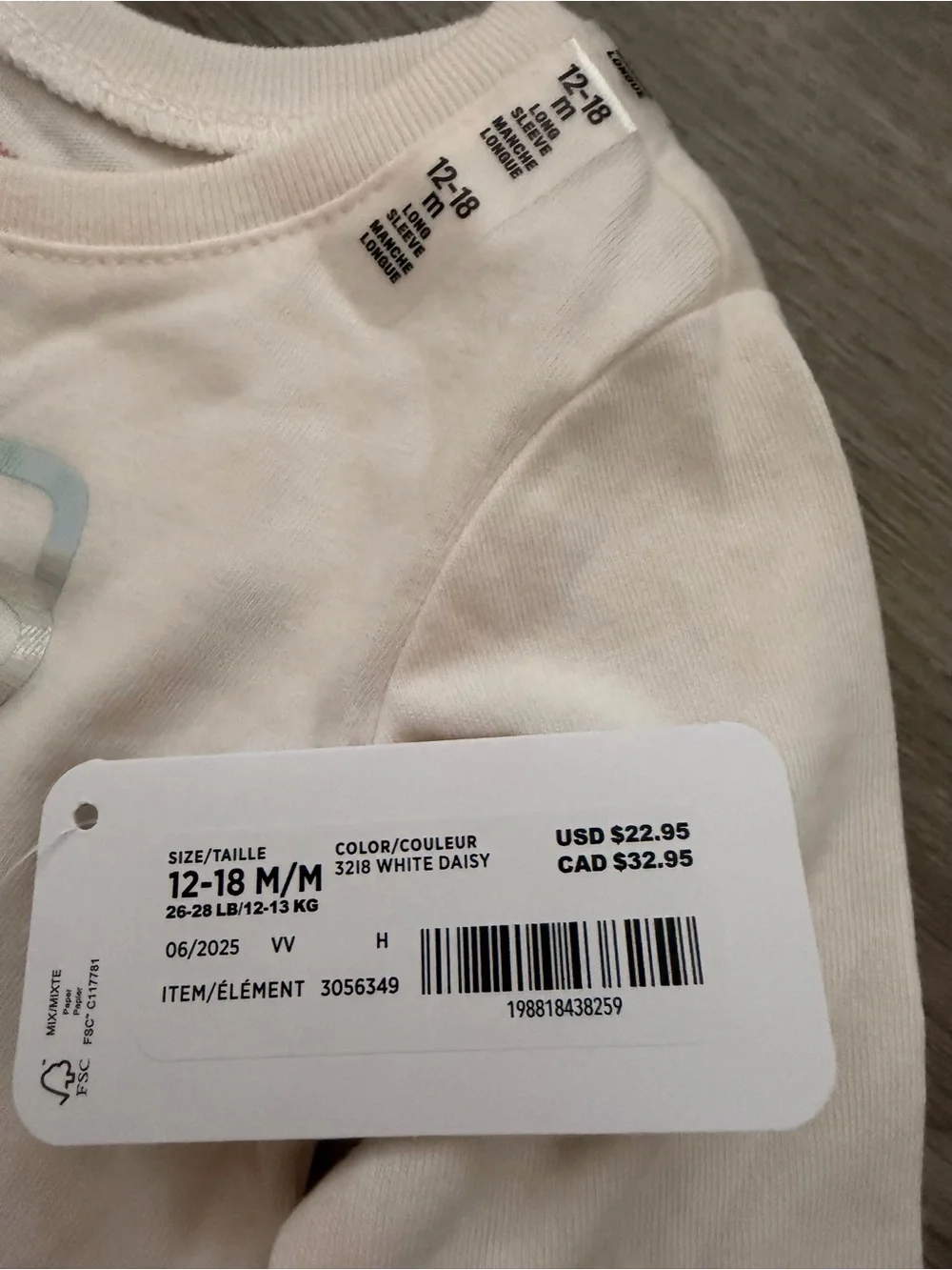 Hello Kitty Holographic Logo Long-Sleeve Top - size 12-18 months